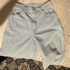 Levi’s Cinch Striped Blue and White Baggy Wide Leg Jeans